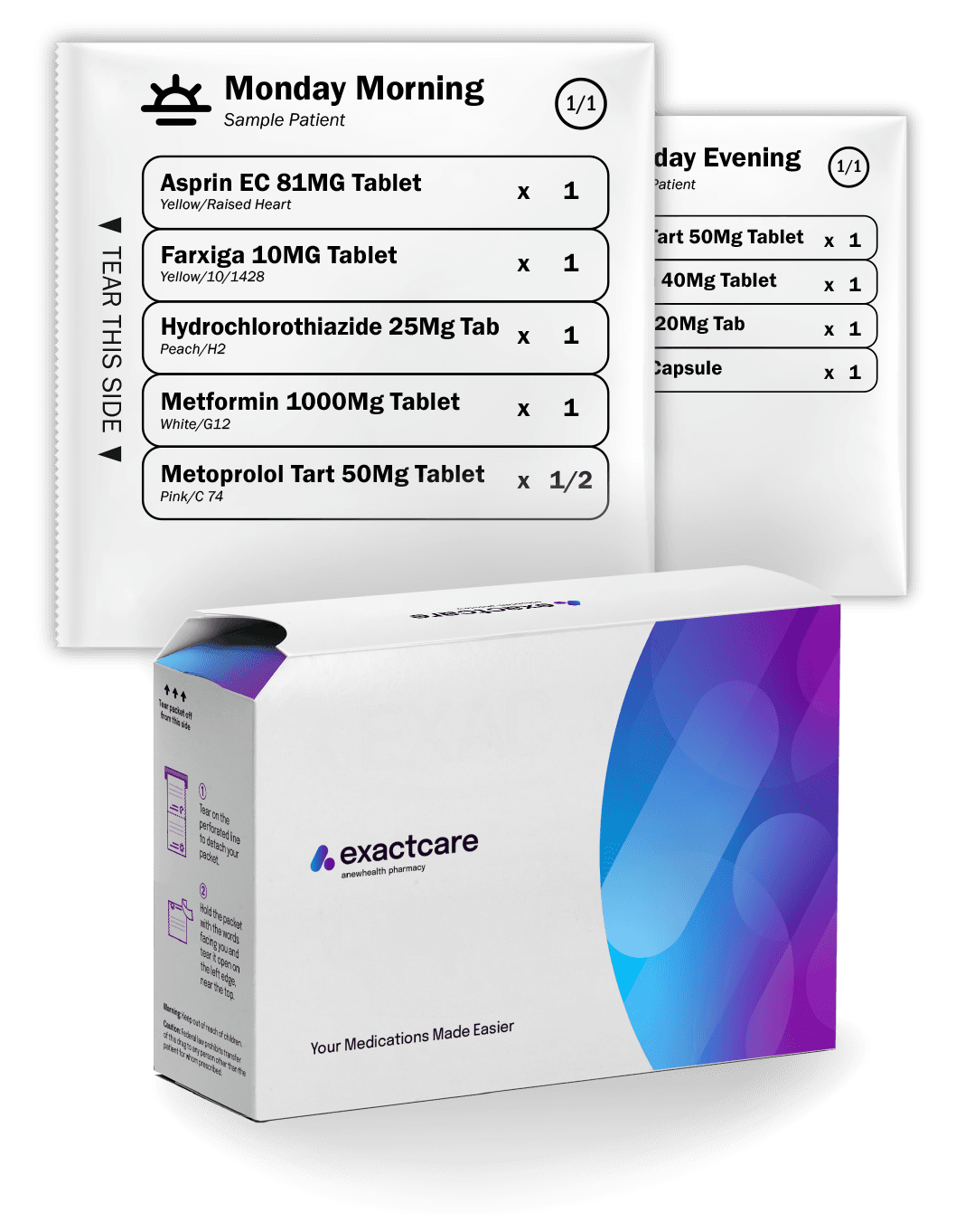 ExactCare medication packaging and delivery box